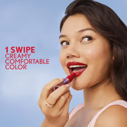 COVERGIRL Clean Lip Color  Satin Slipper  Satin Finish  24-Hour Wear  Squalane  Avocado & Aloe  Carmine-Free  Non-Drying  0.12oz