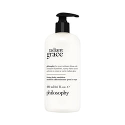 philosophy radiant grace firming body emulsion - luxury scented body lotion - with shea butter - notes of jasmine  black cherry & sandalwood - 16 fl o