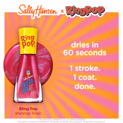 Sally Hansen Insta-Dri, Ring Pop Bling Pop, Quick Dry, Long Lasting, Streak-Free Shine, Pink Nail Polish