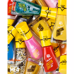 Sally Hansen Insta-Dri X Despicable Me  Gogglicious  Quick Dry  Long Lasting  Streak-Free Shine  Black and Yellow Glitter Nail Polish