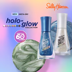 Sally Hansen InstaDri HoloGlow  Holoback  Quick Dry  Long Lasting  StreakFree Shine  Metallic Blue Nail Polish