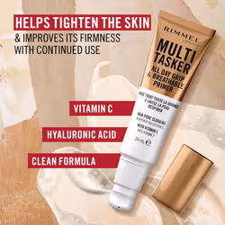 Multi-Tasker All Day Grip & Breathable Primer, Lightweight, Gel Texture, Gripping Power, Infused with Vitamin C & Hyaluronic Acid, Hydrating, Prep