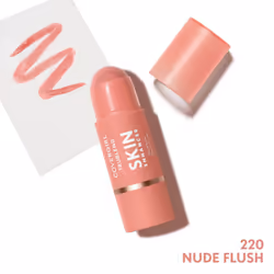 CoverGirl Trublend Skin Enhancer Balm Stick  220 Nude Flush  Blush Stick  Vegan Formula  Easy to Use  Glides on Effortlessly  Non-Greasy  Doesn't Crea