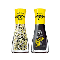 Sally Hansen Insta-Dri X Despicable Me  Gogglicious & Deeply Despicable  Quick Dry  Long Lasting  Streak-Free Shine  Glitter and Metallic Black Nail P