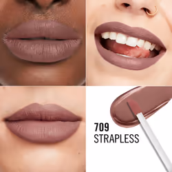 Rimmel London Lasting Mega Matte Liquid Lipstick  Long-Lasting  Hydrating  Vegan Formula - 709 - Strapless  0.25oz