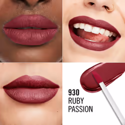 Rimmel London Lasting Mega Matte Liquid Lipstick  Long-Lasting  Hydrating  Vegan Formula - 930 - Ruby Passion  0.25oz