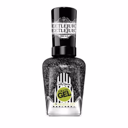 Sally Hansen Miracle Gel, Beetlejuice Ghost with the Most, Long Lasting, Gel-Like Formula, No UV Lamp Needed, Black Glitter N ...