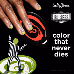 Sally Hansen Miracle Gel, Beetlejuice The Afterlife, Long Lasting, Gel-Like Formula, No UV Lamp Needed, Black Nail Polish