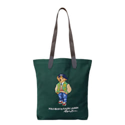 Ralph Lauren Mens Tote Bag Polo Bear Shopper Leather Handle Shoulder Bag - Moose Agate