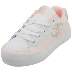 DC Shoes Chelsea Platform Womens Skate Trainers in White Blush - 6
