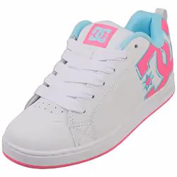 DC Shoes Court Graffik Womens Skate Trainers in White Pink - 3