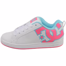 DC Shoes Court Graffik Womens Skate Trainers in White Pink - 4
