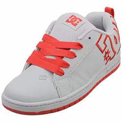 DC Shoes Court Graffik Kids Skate Trainers in Grey Red - 4