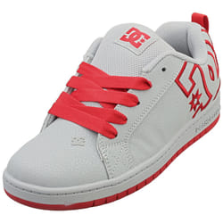 DC Shoes Court Graffik Kids Skate Trainers in Grey Red - 4