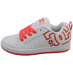 DC Shoes Court Graffik Kids Skate Trainers in Grey Red - 4