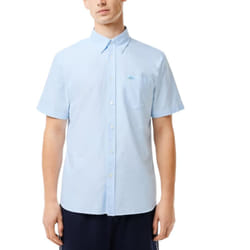 LACOSTE CH8522 Mens Shirts Short Sleeve Casual Tops - Pastel Blue, M