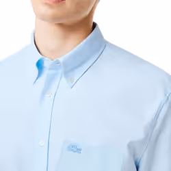 LACOSTE CH8522 Mens Shirts Short Sleeve Casual Tops - Pastel Blue, L