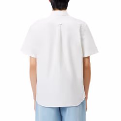 LACOSTE CH8522 Mens Shirts Short Sleeve Casual Tops - White, M