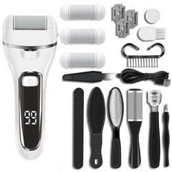 Electric Foot File Callus Remover For Feet Rechargeable Foot Care Pedicure Kit Professional Foot Spa Kit For Remove Cracked Heels Callu - white, 1 set