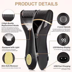Electric Foot File Callus Remover For Feet Rechargeable Foot Care Pedicure Kit Professional Foot Spa Kit For Remove Cracked Heels Callus - blue, 1 set