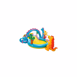 Intex Dinoland Play Center Inflatable Water Play Center, Assorted Model (with and without volcano), Multicoloured, 333x229x11 ...