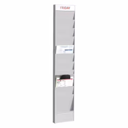 PaperFlow PC10A4.02, Information stand, A4, Polystyrene, Grey, Vertical, 241 mm