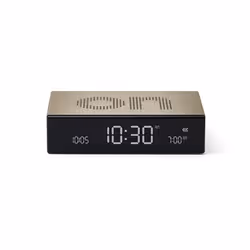 LEXON Flip Premium, Digital alarm clock, Rectangle, Gold, LCD, Battery, 5 V