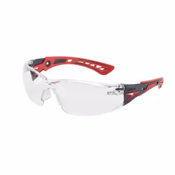 Bolle RUSH+ RUSHPPSI Safety Glasses - Red/Black Temples Clear Lens