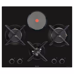 Sauter SPG9465MB, Black, Built-in, 60 cm, Combi, Tempered glass, 4 zone(s)