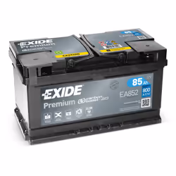 Exide EA852, Sealed Lead Acid (VRLA), 85 Ah, 12 V, 800 A, Car, Maintenance Free