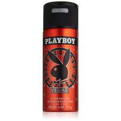Playboy Male Body Spray  Vegas Scent  4 oz  Long Lasting Body Spray for Men from Playboy  Scents of Musk  Amber  Vanilla