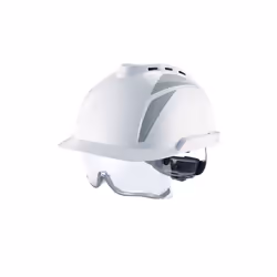 MSA - V-GARD 930 VENTED HELMET WHITE W/ INTEGRATED SPEC GRY STICKER - White/Grey