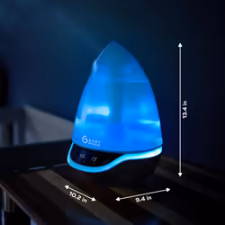Babymoov Hygro Plus Cool Mist Humidifier 3-in-1 Humidity Control  Multicolored Night Light & Essential Oil Diffuser Easy Use and Care-Blue(NO Filter N