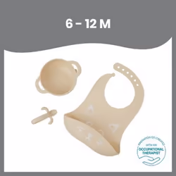 BabyMoov Set First ISY Fox toddler feeding set Beige, White
