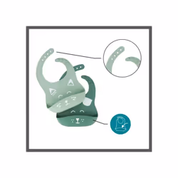 Babymoov Set of 2 BIB'ISY silicone bibs, with front pocket