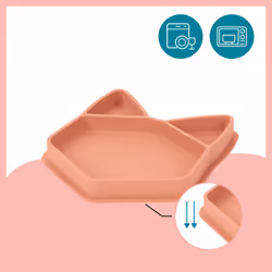 ISY Baby Plate, Silicone, Suction Toddler Plates Divided