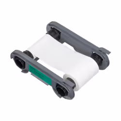 The Evolis RCT215NAAA white monochrome ribbon is great for printing white text and single-line art onto dark pre-printed card ...