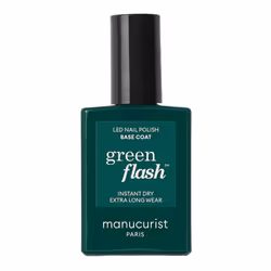 Green Flash Base Coat Vegan LED Gel Nail Polish Base Coat 12-Free 80,5% Plant-Based Ingredients Made in France 15 ml