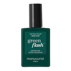 Green Flash Base Coat  Vegan LED Gel Nail Polish Base Coat  12-Free  80,5% Plant-Based Ingredients  Made in France  15 ml