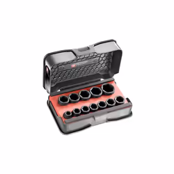 Facom - 6-Point Stubby Impact Socket Set 1/2in SQDR, 12 Piece