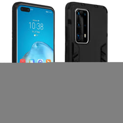 Shockproof Case for Huawei P40 Pro with Kickstand Hybrid Protection- Black