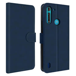 Full Motorola Moto G8 Power Lite Flip Case with Wallet Function - Dark Blue
