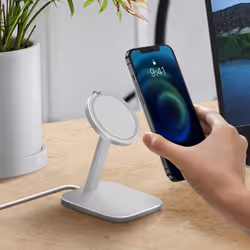 Magsafe iPhone Desk Stand Aluminium Compact Dock Silver