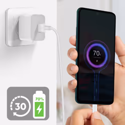Power charger USB 18W with cable USB to USB-C Xiaomi MDY-10-EF white