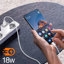 Power charger USB 18W with cable USB to USB-C Xiaomi MDY-10-EF white