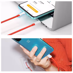 USB-C Cable 6.5A OnePlus Original, Warp Charge 1m - Red