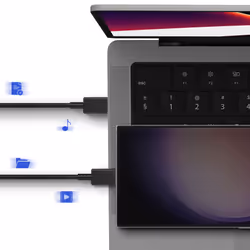 Official Samsung EP-DN980 5A Charge and Transfer USB-C to USB-C Cable Black 1m