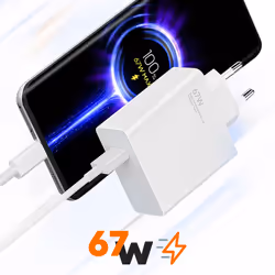 Original Xiaomi USB 67W Wall Charger with USB-C Cable included White