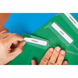 Dymo S0722460 LabelWriter Suspension File Labels, Permanent, 12 x 50 mm, Roll of 220 - Black Print on White
