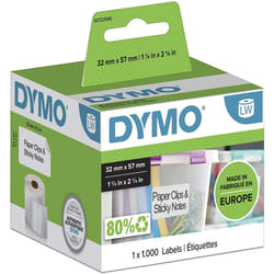 Dymo LW Multi-Purpose Labels, 32 mm x 57 mm, Roll of 1000 Easy-Peel Labels, Self-Adhesive, for LabelWriter Label Makers, Authentic